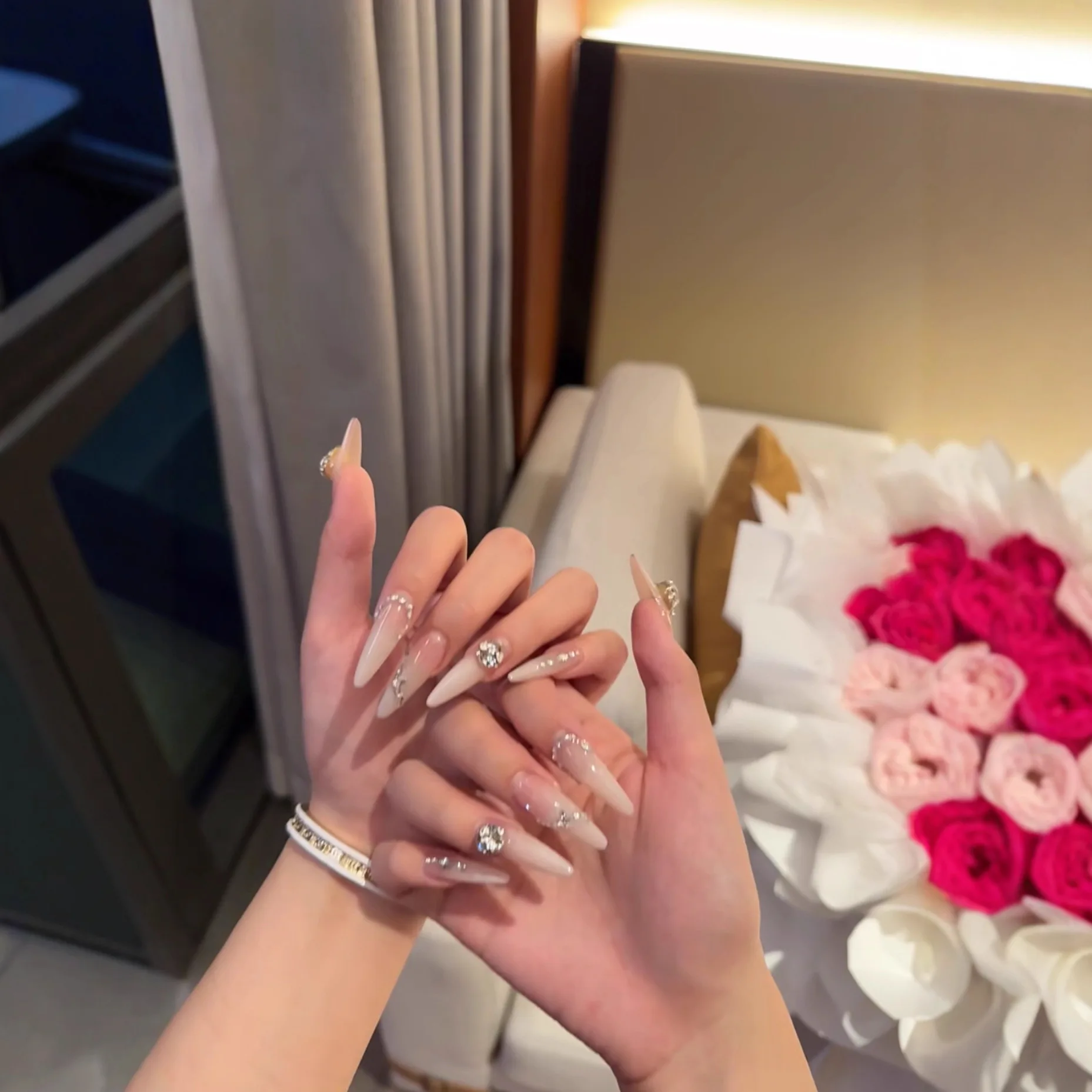 Nail Art Wedding Nails Bling Bling Versatile New Model High-End Handmade Wearable Nails