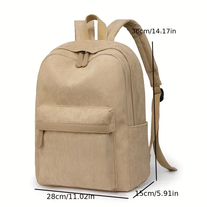 Zaino da donna in velluto a coste carino a righe Zaino per ragazze adolescenti Ragazzi Piccolo Harajuku Borsa moda femminile Studente Lady Book Pack