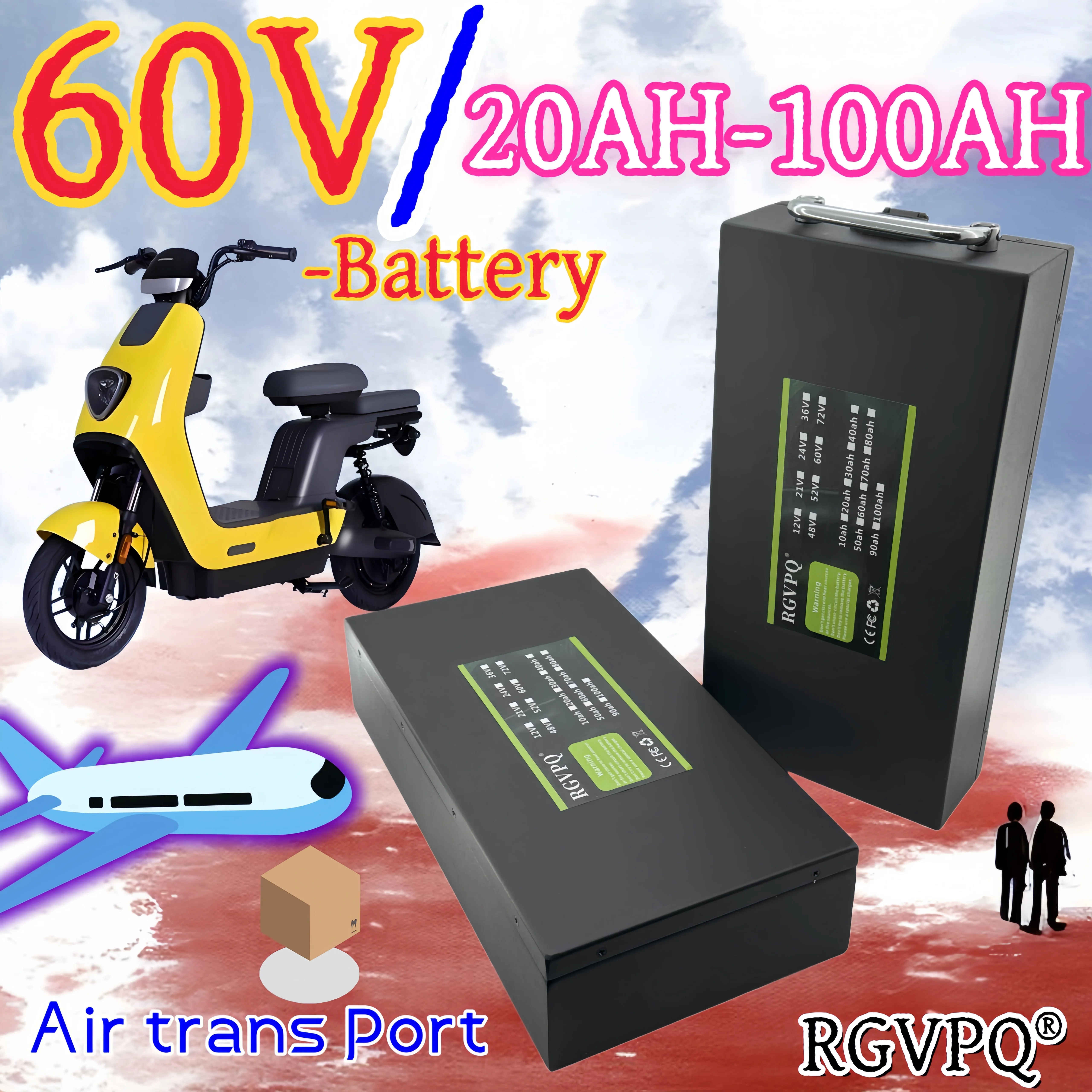 

Air freight, 24-hour delivery, 60V 20Ah-100AH3000W Harley two wheel foldable Citycoco electric scooter lithium battery