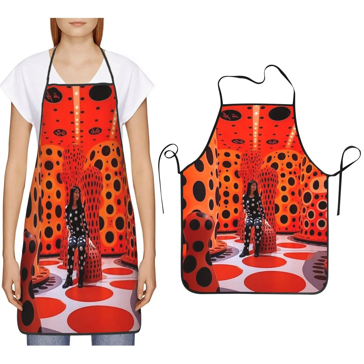 

Yayoi Kusama The Place For My Soul Exhibition 3, фартук для шеф-повара, кулинарии, кухни, нагрудники для уборки кухни, передник для женщин и мужчин