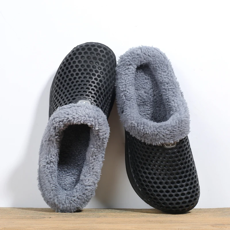 Winter Couple Fuzzy Slippers Women Men, Warm Fur Lined Mule House Shoes for Indoor Outdoor Cozy Comfortable Non-Slip Soft Slippe image 2