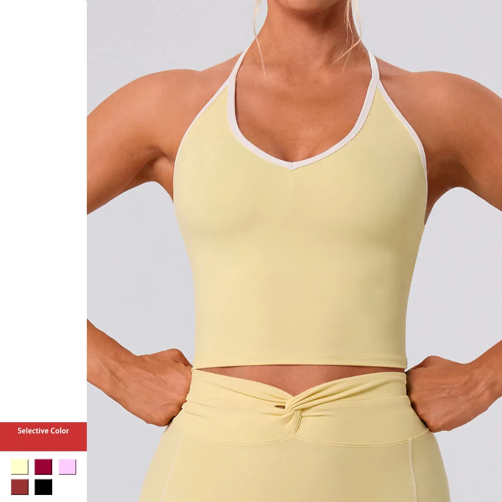 حمالة صدر رياضية نسائية بظهر متسابق مع حزام قابل للتعديل، قميص يوجا مسامي للجري والتمارين الرياضية واللياقة البدنية للسيدات في صالة الألعاب الرياضية #1