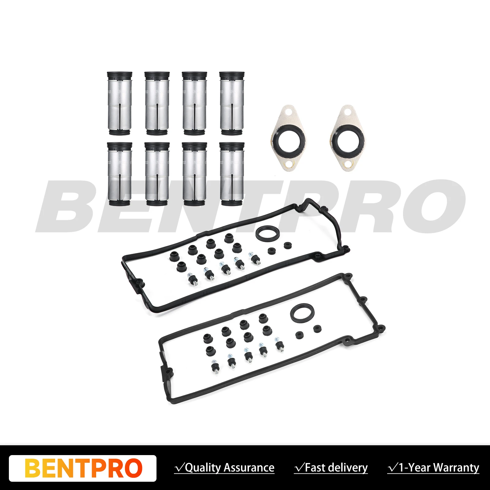 Valve Cover Gasket Set + Spark Plug Tubes + Shaft Sensor Seals for BMW 11127518420 11127513194 11127513195 11127570219