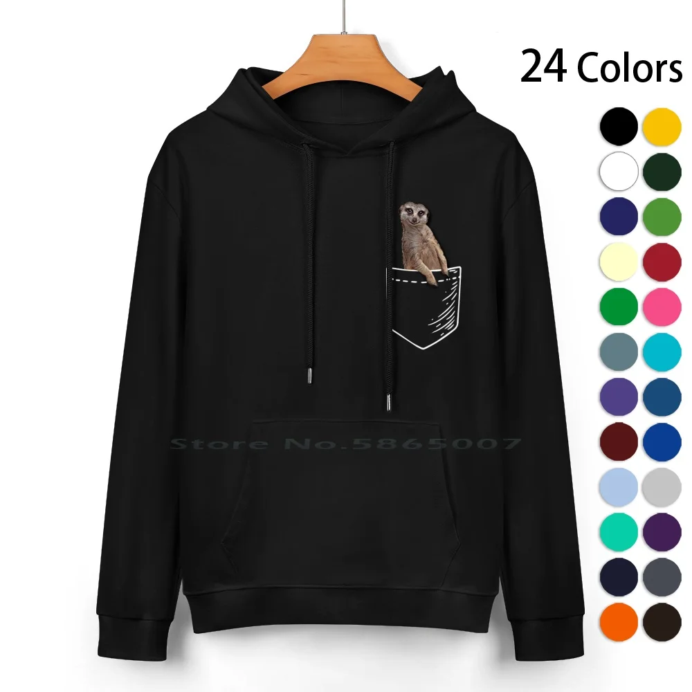 Meerkat Pure Cotton Hoodie Sweater 24 Colors Funny Loves Meerkats Owner Mom Dad Girls