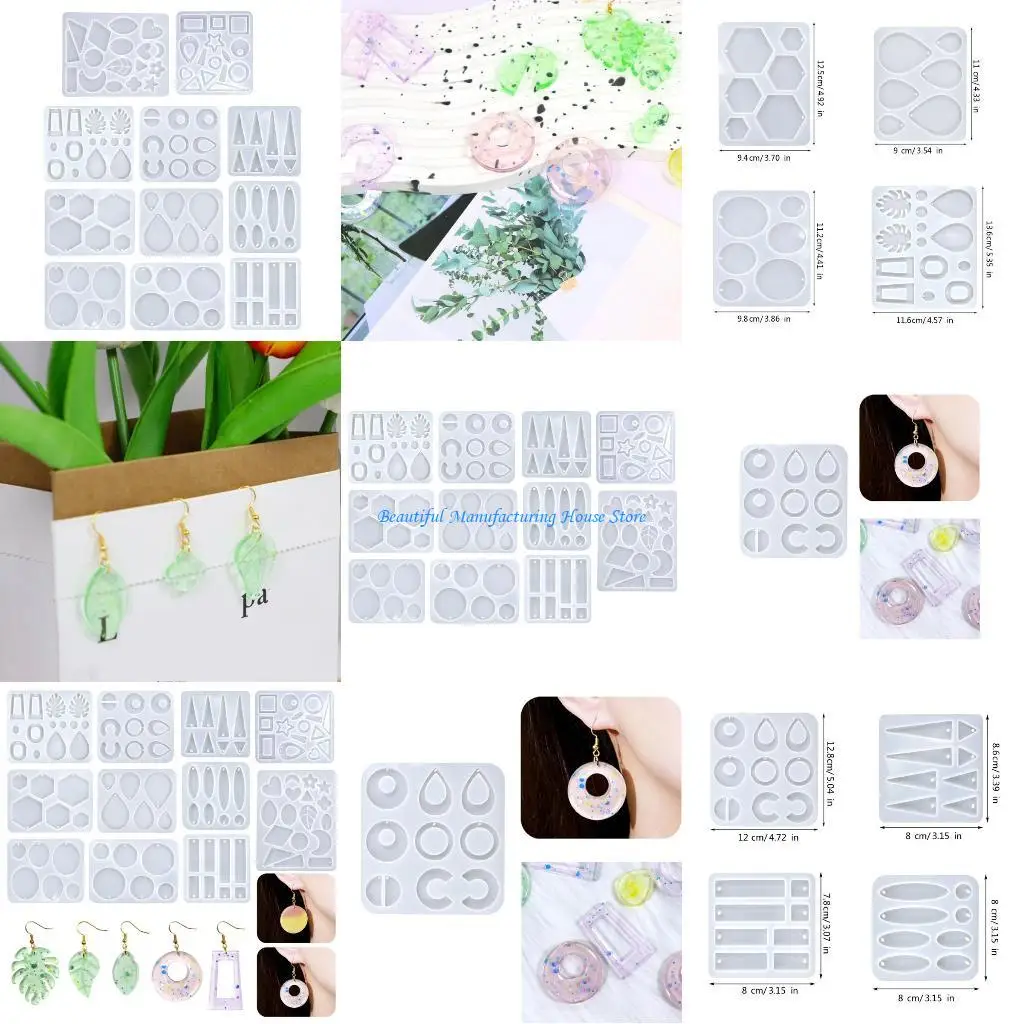 

E56A Unique Earrings Crafting Mold Beautiful Earrings Pendant Silicone Molds Dainty Pendant Accessory Crafting Mold