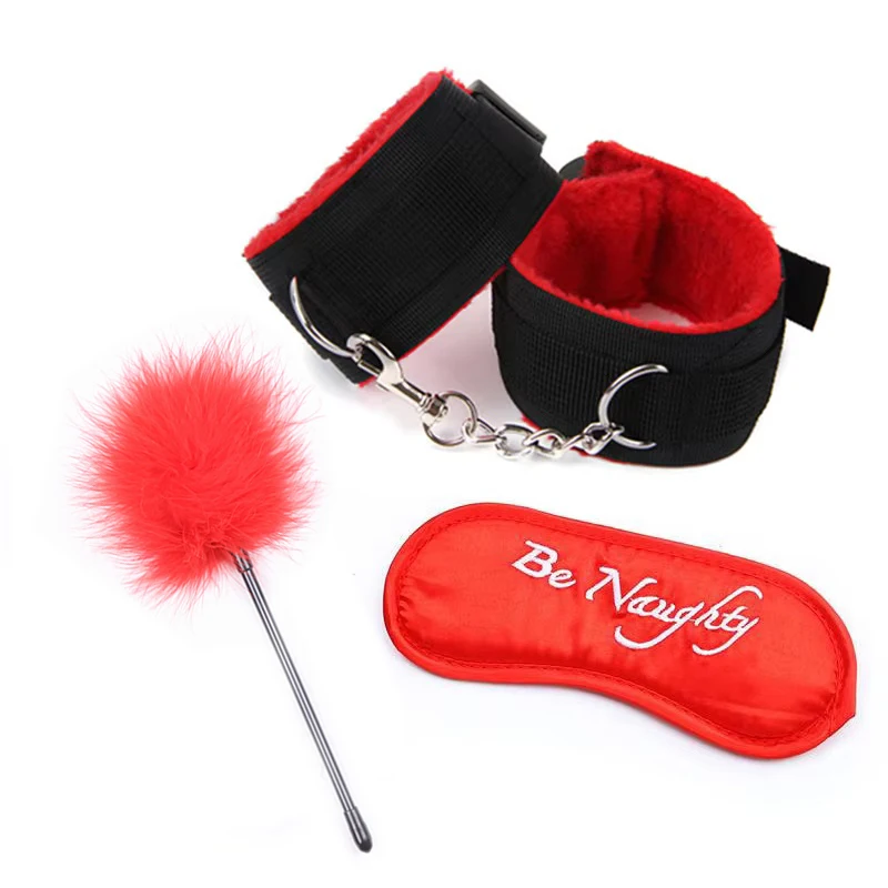 3 قطعة أصفاد أفخم الغمامة ريشة الجنس لعب قناع الوثن الجنس عبودية لعب الأزواج اللعوب اكسسوارات غريبة منتجات الكبار
