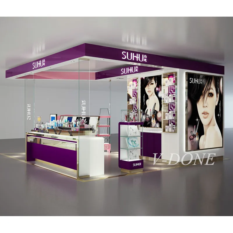 

Customize.Factory Direct Luxury Cosmetic Skincare Makeup Mall Kiosk Customized Interior Design Perfume Store Made Durable