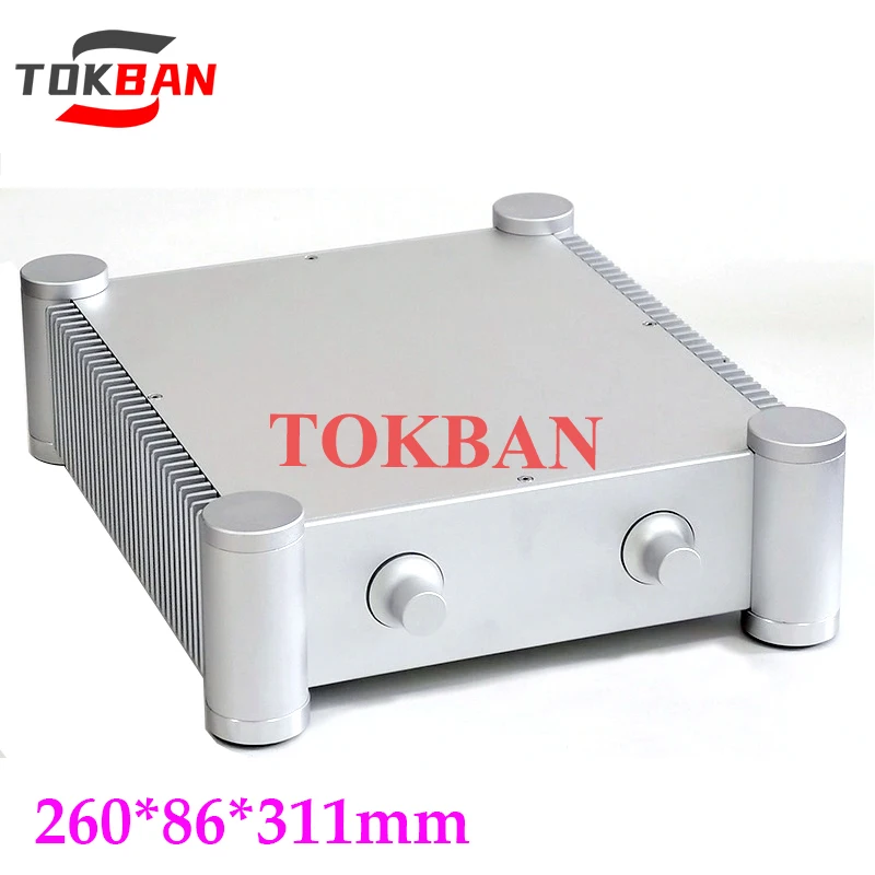 

Tokban Audio D2607 260*86*311 мм алюминиевый усилитель мощности Корпус DIy HIFI вакуумный трубчатый усилитель