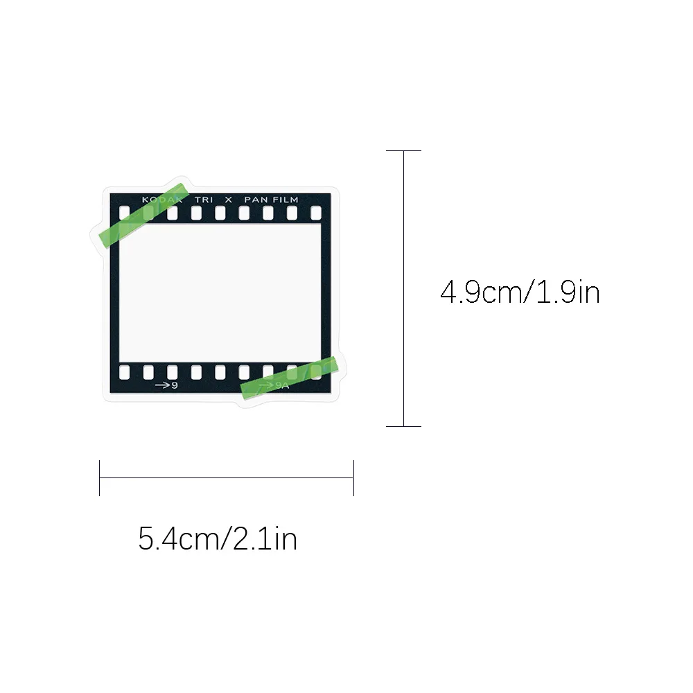 50 Pcs Vintage Film Frame Stickers Retro Film Hollow Frame DIY Waterproof Decals for Journal Photo Album Gift