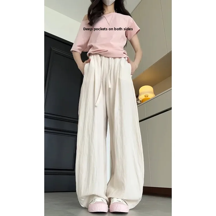 Koreanische Sle Einfache Baumwolle Leinen Luftige frauen Sommer Casual Hosen Lose Fit Vielseitig Entspannende Spor Hohe Taille Gerade Bein