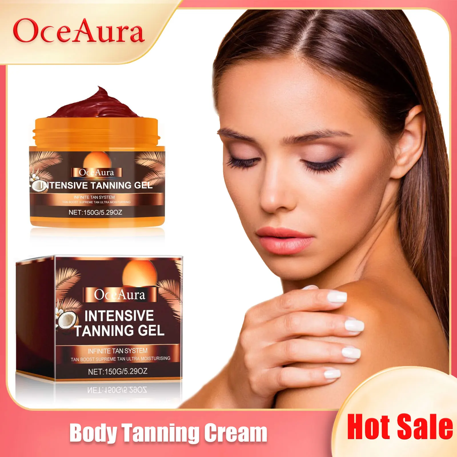 Body Tanning Cream Self Tanner Booster Solarium Brown Original Sun Bronzer Repair Nourishing Skin Coloring Sunless Lotion 150g