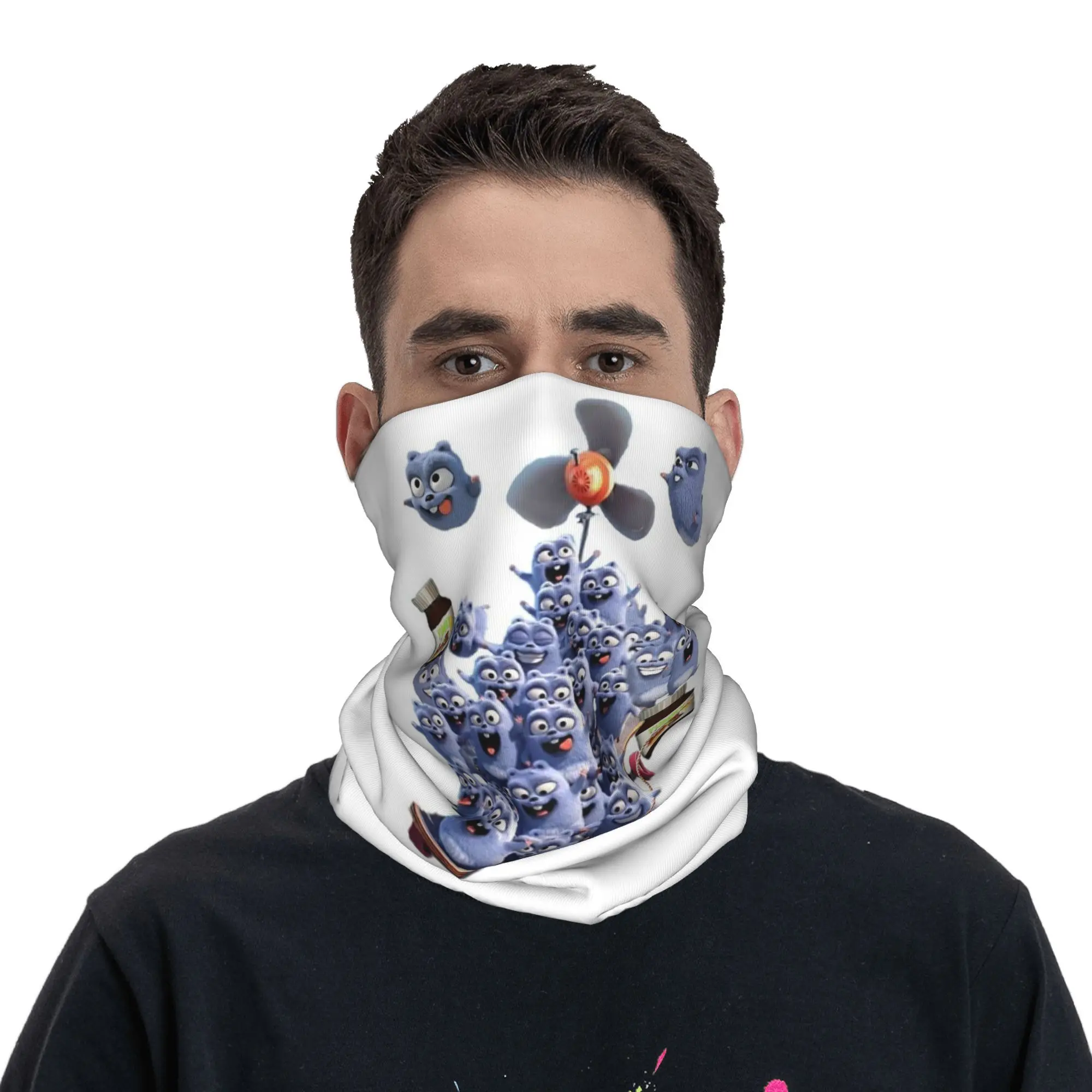 애니메이션 그리지와 레밍스 만화 애니메이션 두건의 목 각반 인쇄 된 마스크 스카프 사이클링 스카프 남성 여성을위한 승마