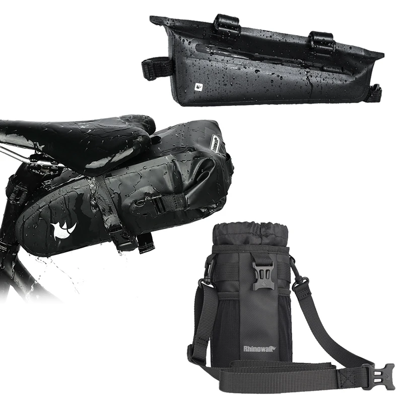 

New Rhinowalk Bike Bag Set MTB Cycling Bicycle Bags Top Tube Front Frame Bag Water Bottle Handlebar Bag Travel Tail Saddle Bag