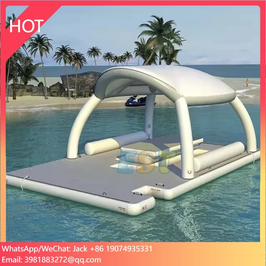 Factory Price Inflatable Platform Floating Leisure Table Inflatable Water Floating Island For Sea Parties