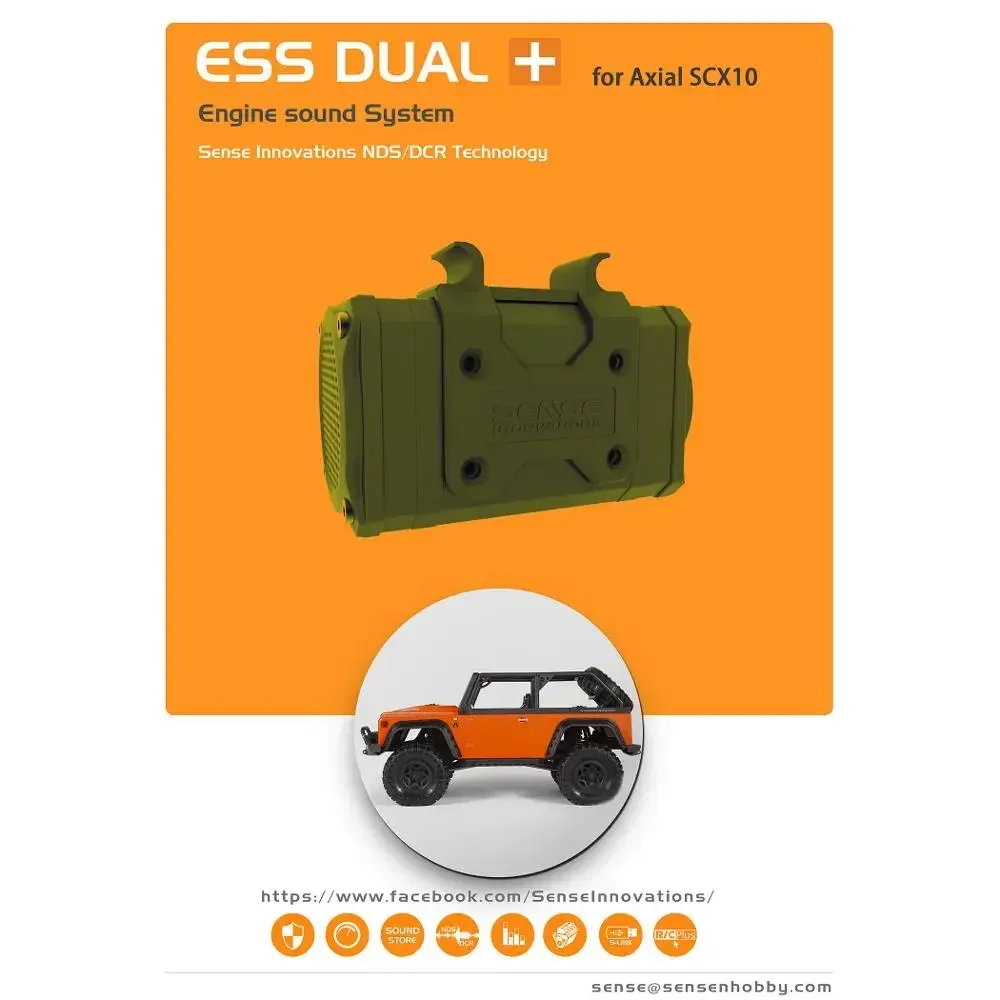 SENSE RC Auto Motor Sound Simulator ESS-ONE ESS-DUAL Plus Motor Sound Simuliertes Modul Set für Axial SCX10 SCX10II, RC Autos
