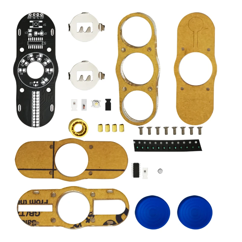 Two Pages LED Flashing Finger Tip Gyroscope DIY Electronic Kit 51 Microcontroller Circuit Board Welding Assemble Components