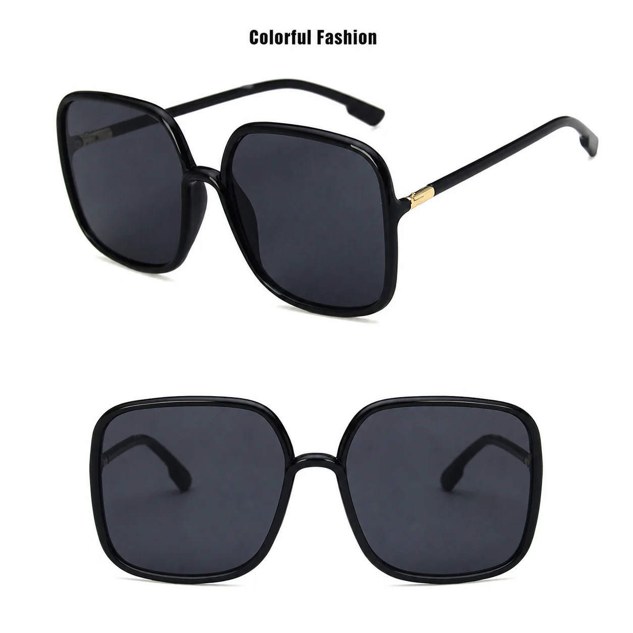 Full Frame Glasses Fashion Square Frame Eyewear Blue Light Blocking Sunglasses Curved Prescription Lens Compatible Glasses