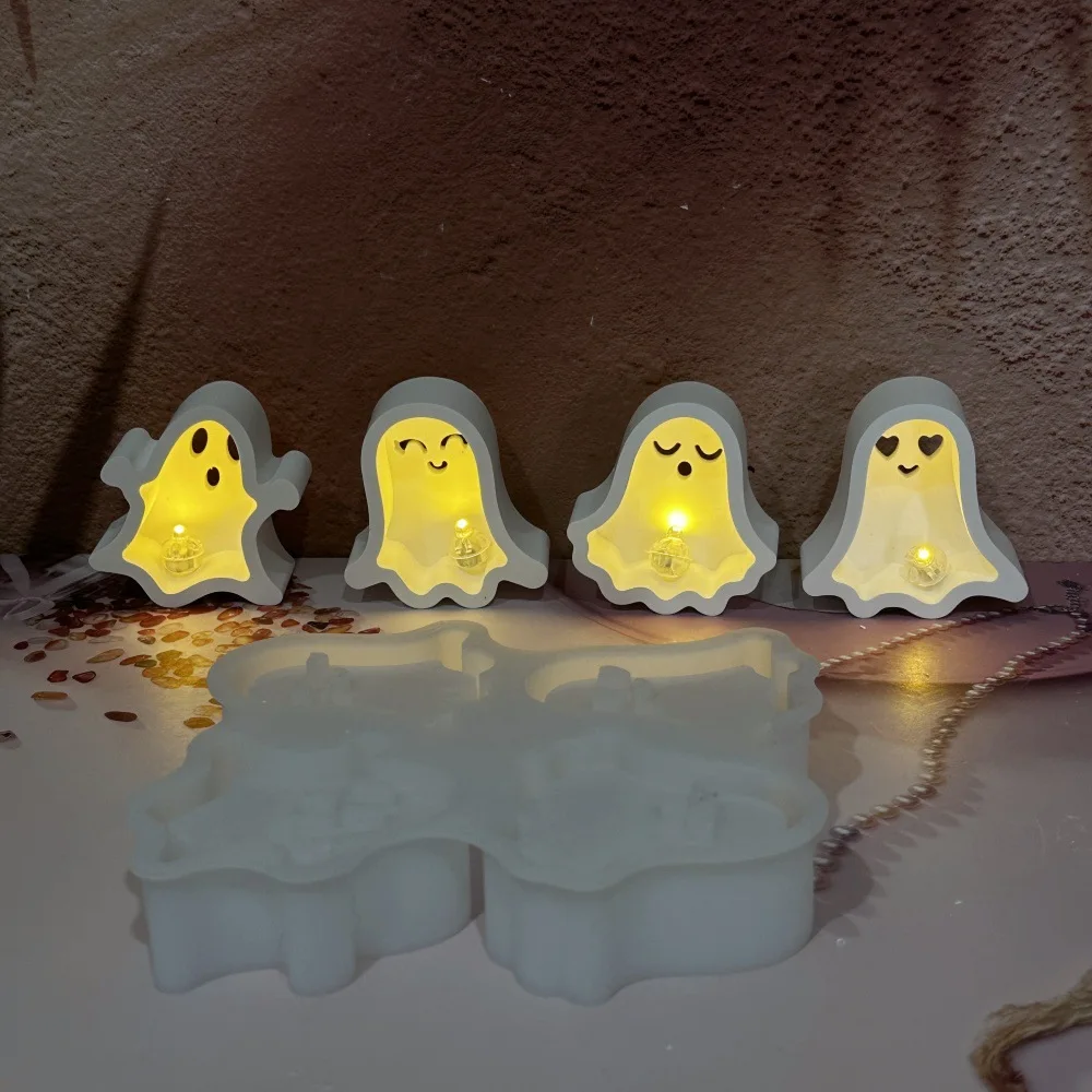 

New Best-Selling Mould Halloween Ghost Ornaments DIY Silicone Molds for Home Decoration Cement and Plaster Pottery Molds S2043