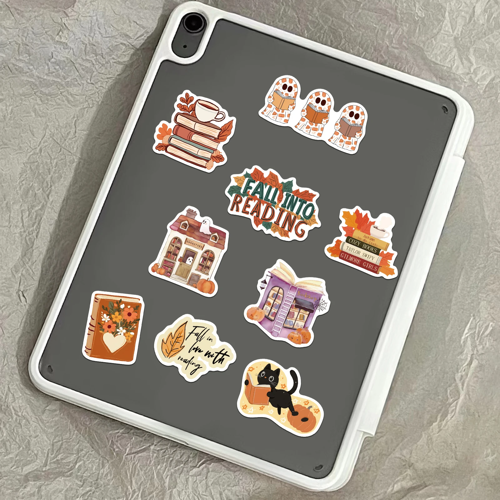 50PCS Bookish fall Stickers Exquisite Handbooks Material Phone Case Laptop Luggage Waterproof Stickers