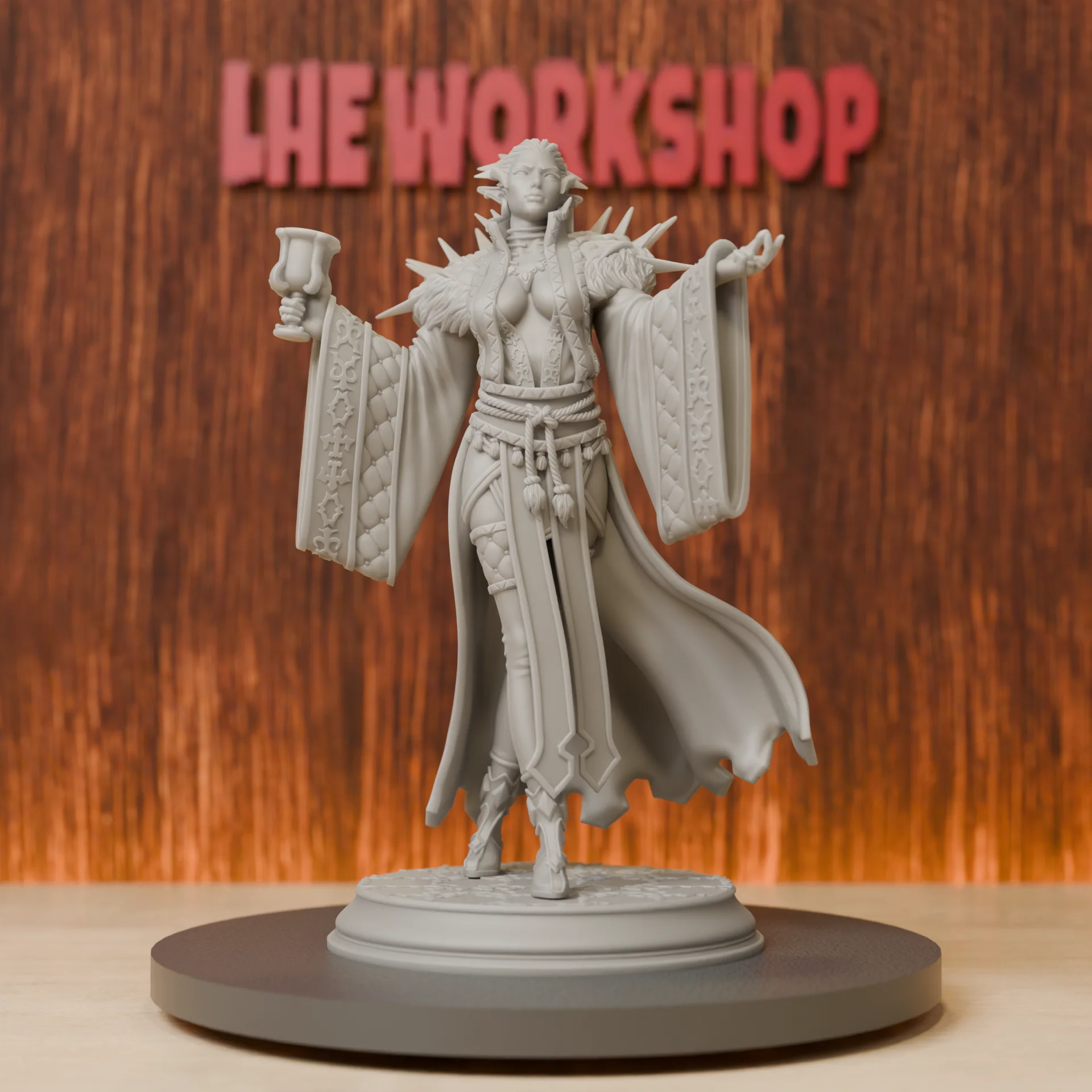 Vampire Noblewoman Miniatures | 28mm-75mm | Resin 3D Printed DND Pathfinder Mini | Unpainted Grey