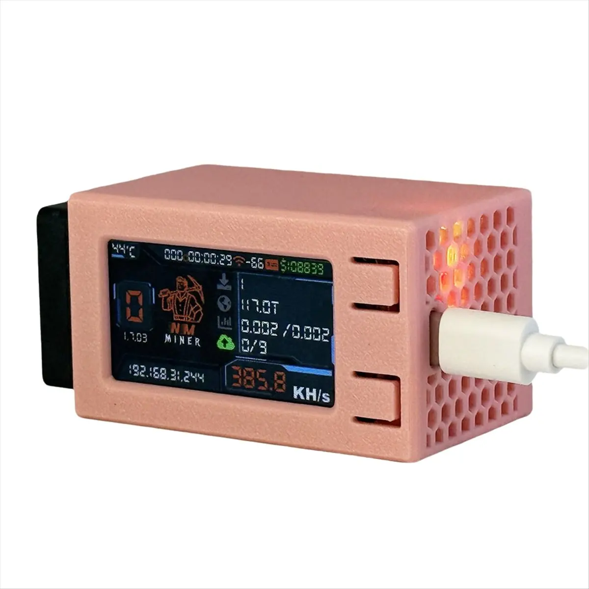 “QUALITY EXCELLE“ V2 Pro Max 390KH/S BTC Solo Lottery Miner Bitcoin Crypto Miner BTC Miner Miner with Cool Fan