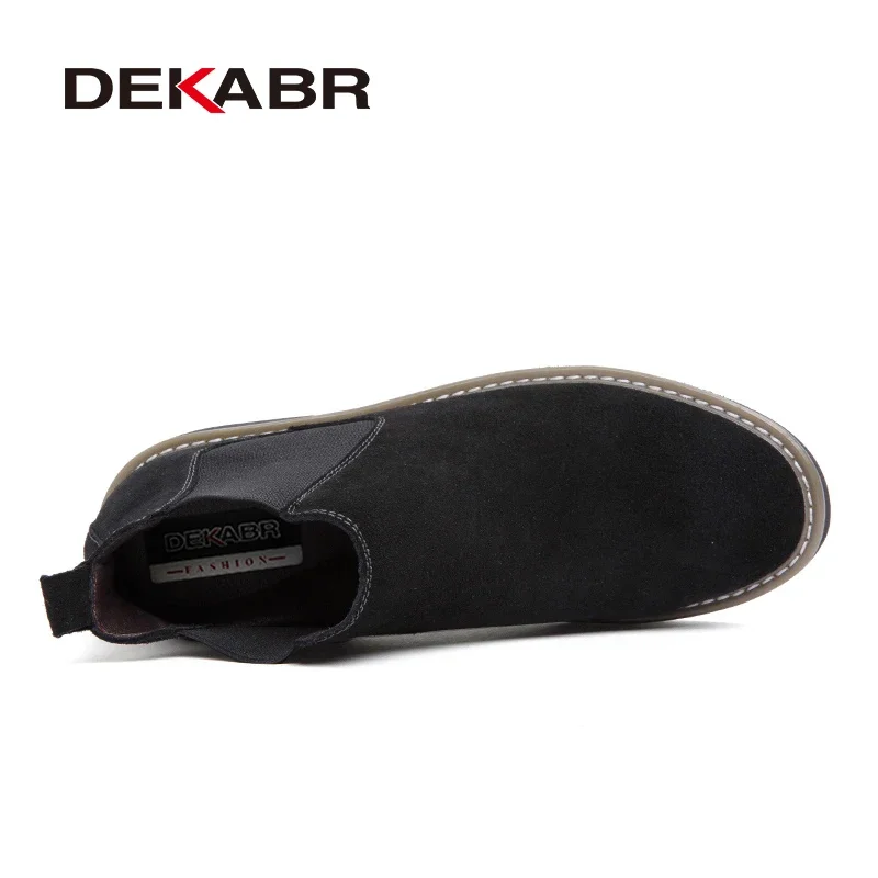 DEKABR Brand 2022 New Men Boots Increased 6cm Inside Height Insole Soft Leather Casual Walking Outdoor Classic Men Work Boots