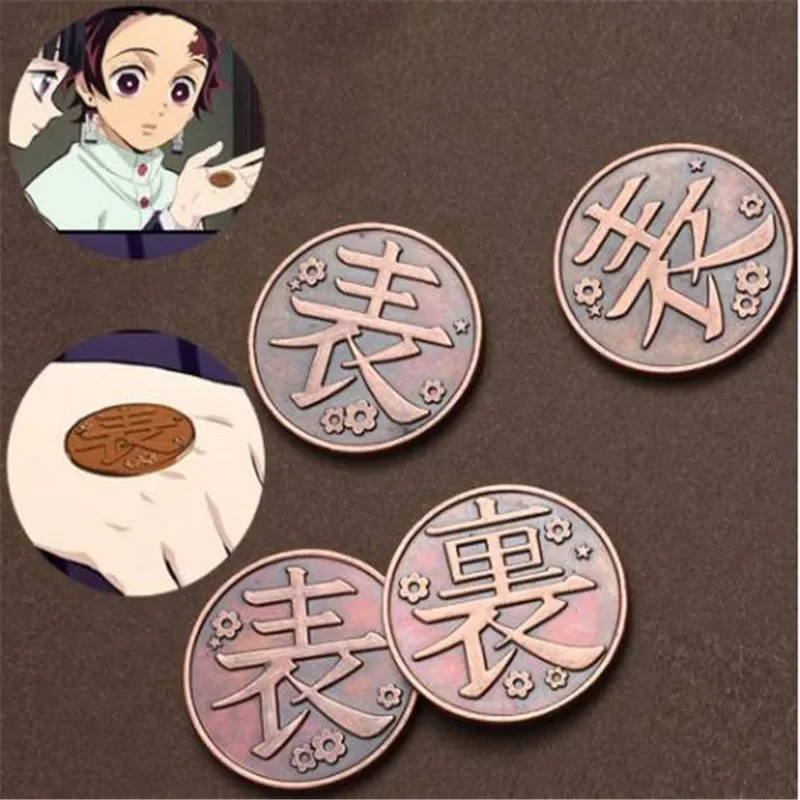 Coin Kimetsu No Yaiba Tsuyuri Kanao Kochou Shinobu Collection Alloy Metal Tokens Commemorative Coins Props Cosplay Costume