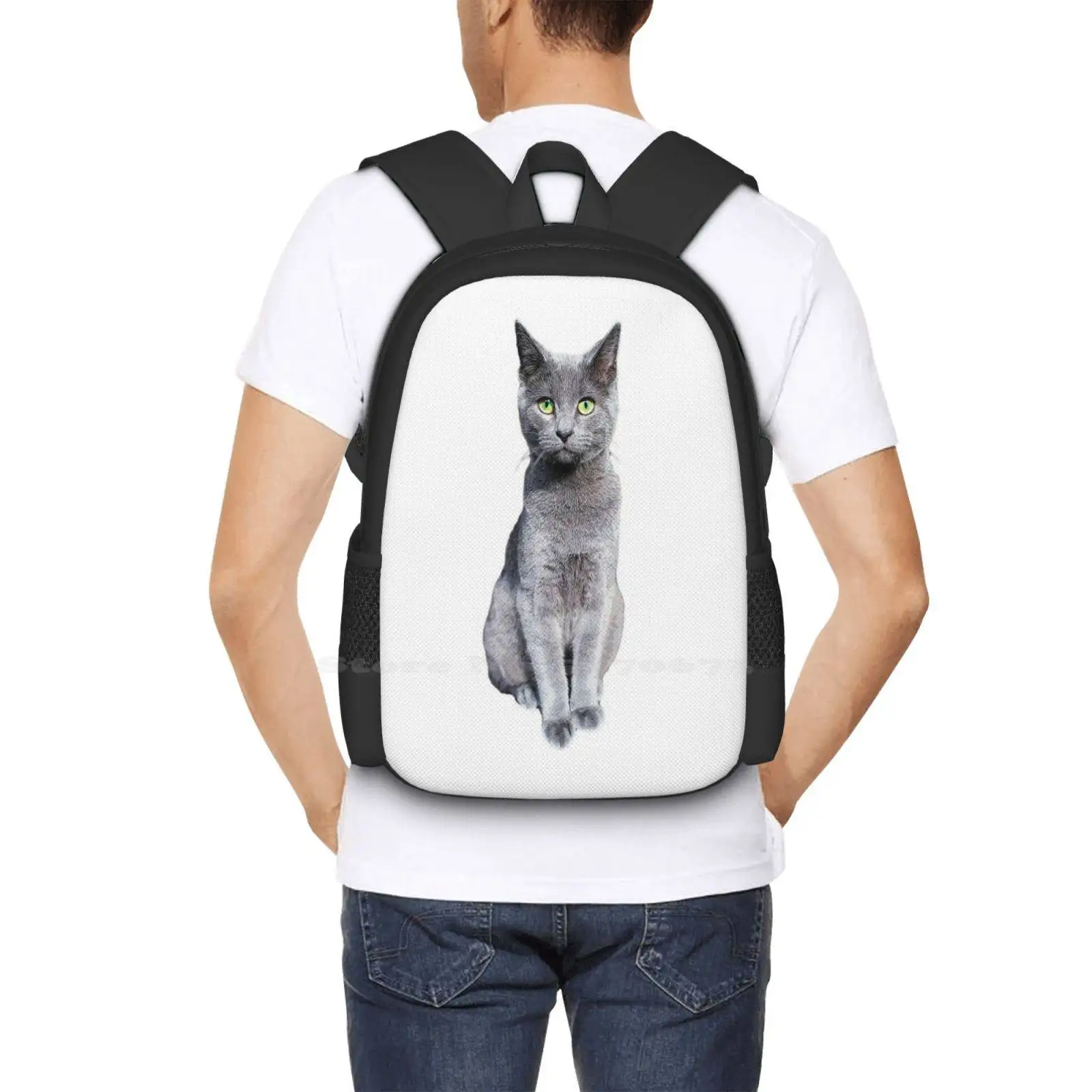 Russian Blue Cat Kitten Pattern Design Laptop Travel School Bags Russian Blue Kitten Russian Blues Russian Blue Mom Russian