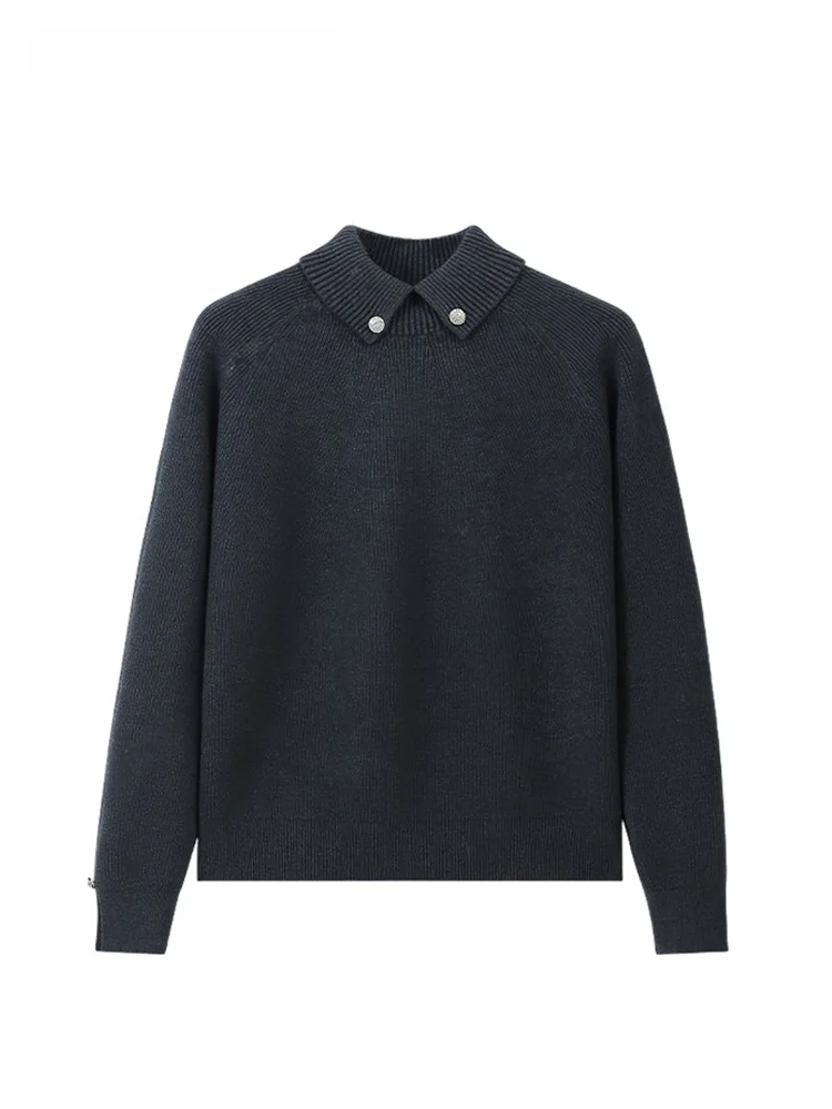 

CaraCLUB plus Size Long Sve Knitwear Casual Lazy Sle Women's Autumn Winter New plus Size Sister Thin Top