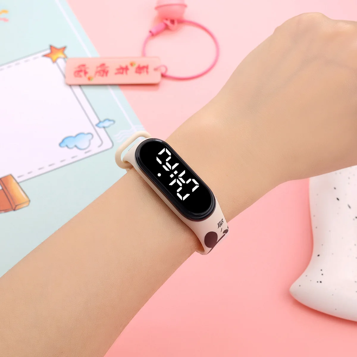 50pcs/lot Cartoon Digital Kids' Watch LED Luminous Watches Touch Waterproof Electronic Sports Watch Kids Birthday Gift