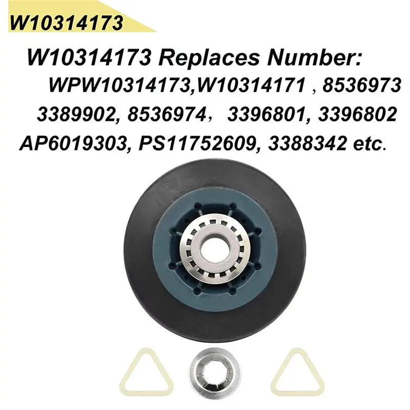 A59P new 4Pack W10314173 Dryer Drum Roller Replacement for Dryer Compatible with WPW10314173 Roller Drum Support Kit Dryer Parts
