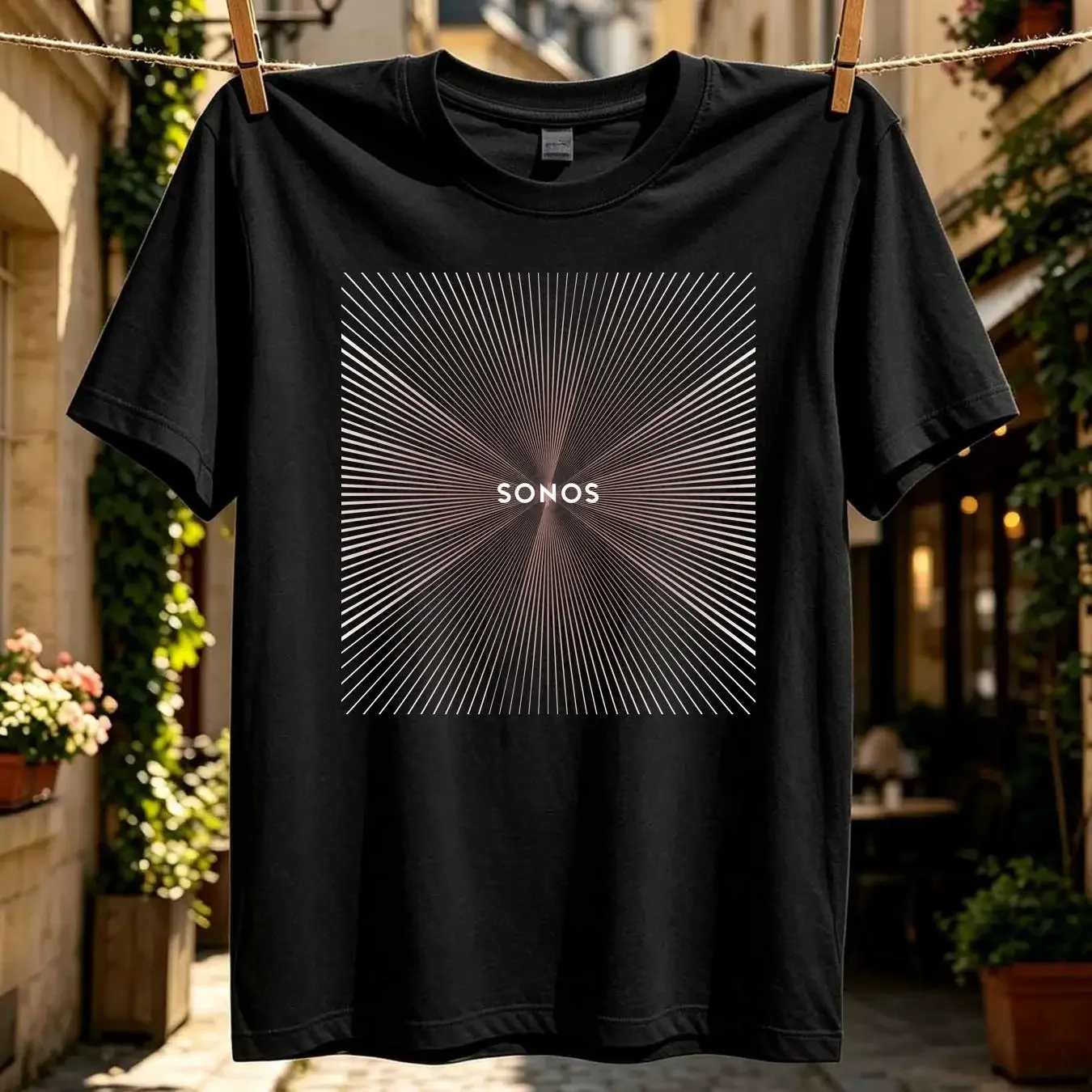 washed T Shirt Sonos Wireless HiFi Audio Systems Subwoofers Speakers Black Size L long or short sleeves vintage Washed