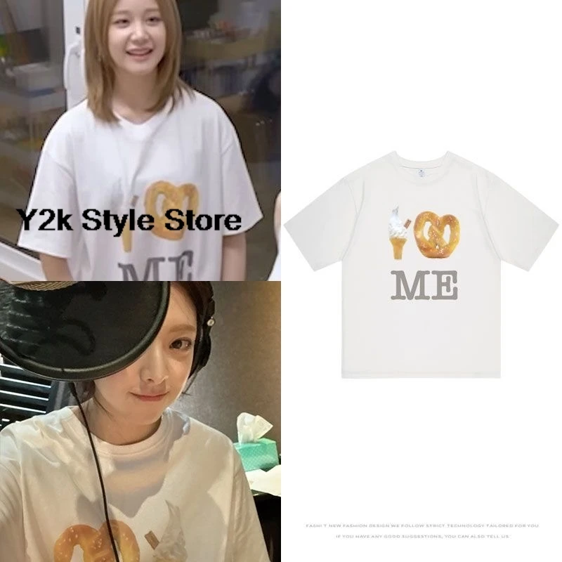 YUNA T-Shirt Cotton Ice cream bread ME short sleeves High Quality Short Sleeved TShirt For women Unisex Tee Fashion Streetwear