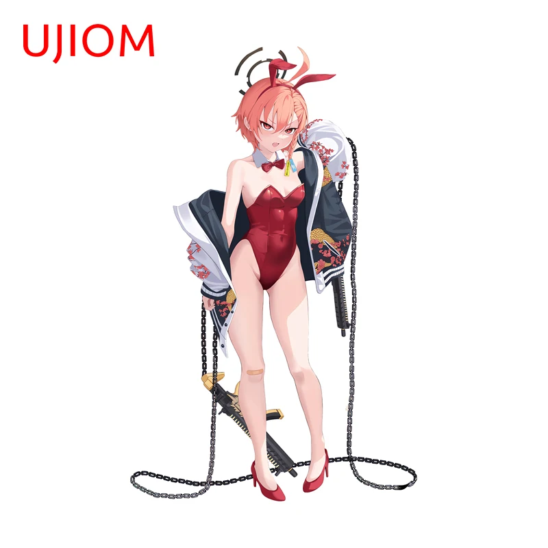 UJIOM Blue Achieve Sexy Girl Wall Sticker Trendy Personality Standing Posture Customizable Decal Computer Case Decoration