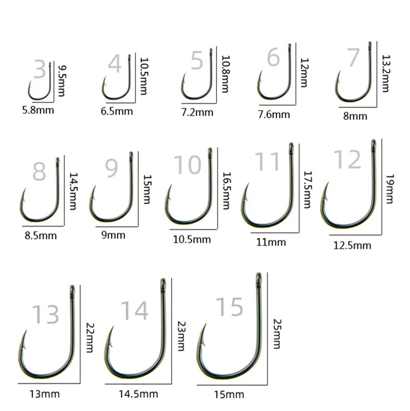 1pack 3#-15# ISEAMA High Carbon Steel Fishing Hooks Set Fly Fishhooks Jig Barbed Hook With Hole Pesca Fishing Tackle