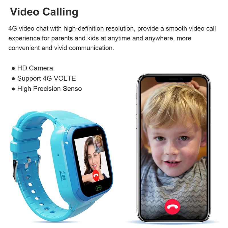 Smart Phone Watch WIFI LBS SOS Location Video Call Chat Remote Monitor IP67 Waterproof Children 4G Kids Clock Christmas Gifts