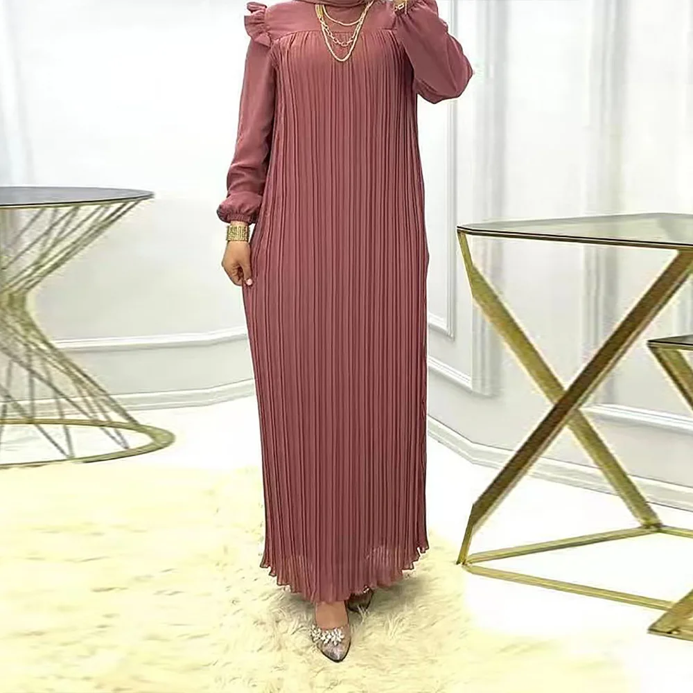 Chiffon Pleated Ruffle Dress Women Summer Spring Elegant Dresses Matching Set Jumpsuit Playsuit view 4
