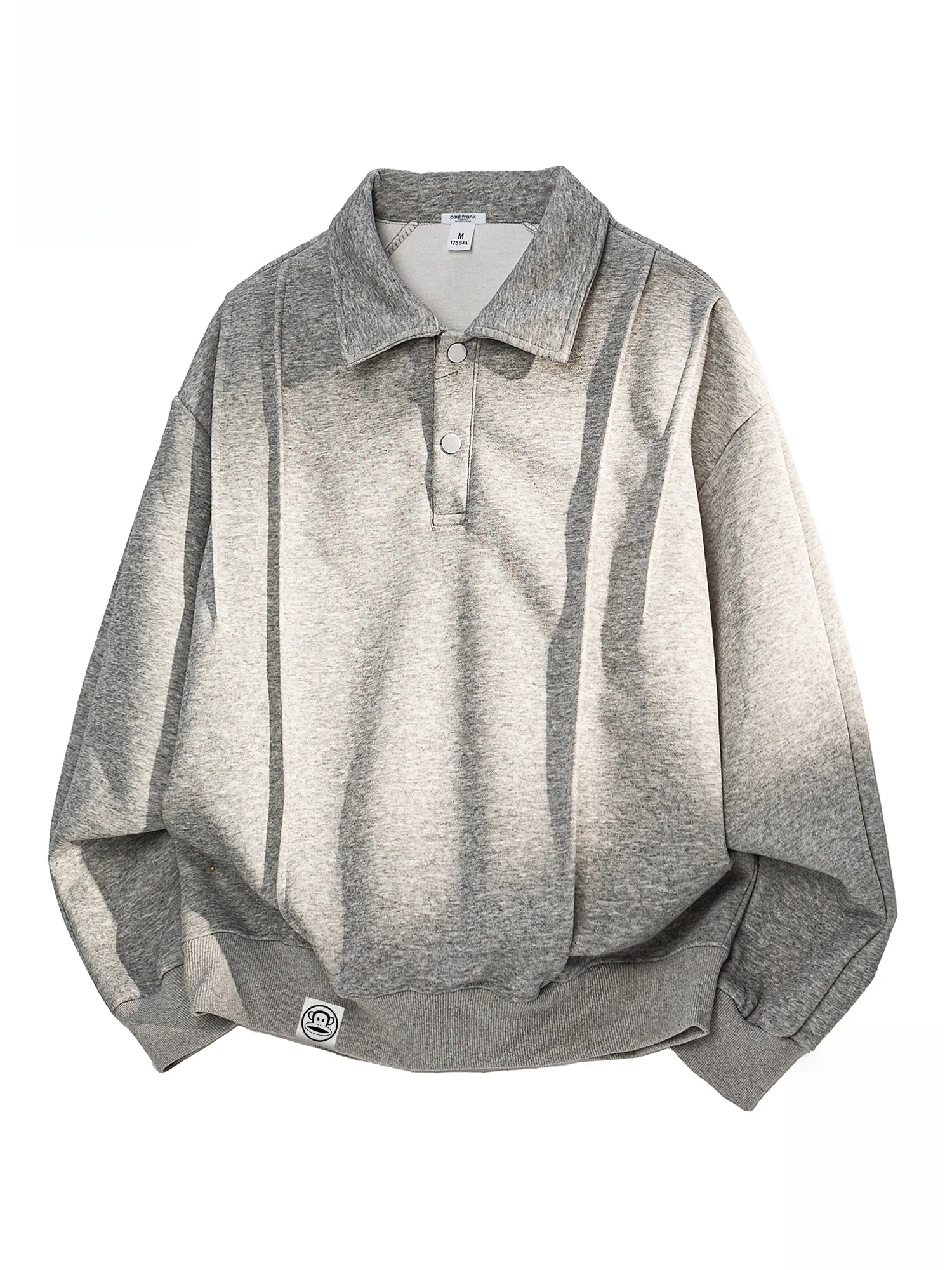 

PaulFrank Long Sve irt Men's Loose Fit Casual Versatile Spring Faionable Monkey Mouth Large Collar Polyester Cott...