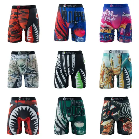ETHIKA 1Pcs Sexy Men Underwear Boxers Breathable Man Swimming Underpants Plus Size S-3XL Mens Panties Trunks Men's Boxer Briefs