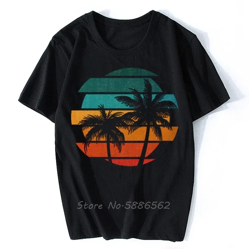 

Забавная Пляжная футболка с тропическим островом, кокосовым деревом, Мужская Новая белая Повседневная крутая Винтажная футболка, Футболки унисекс в стиле Харадзюку