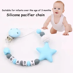 1Pc Pacifier Accessories Silicone Five-pointed Star Anti-drop Infant Pacifier Chain Cute Pentagram Baby Products