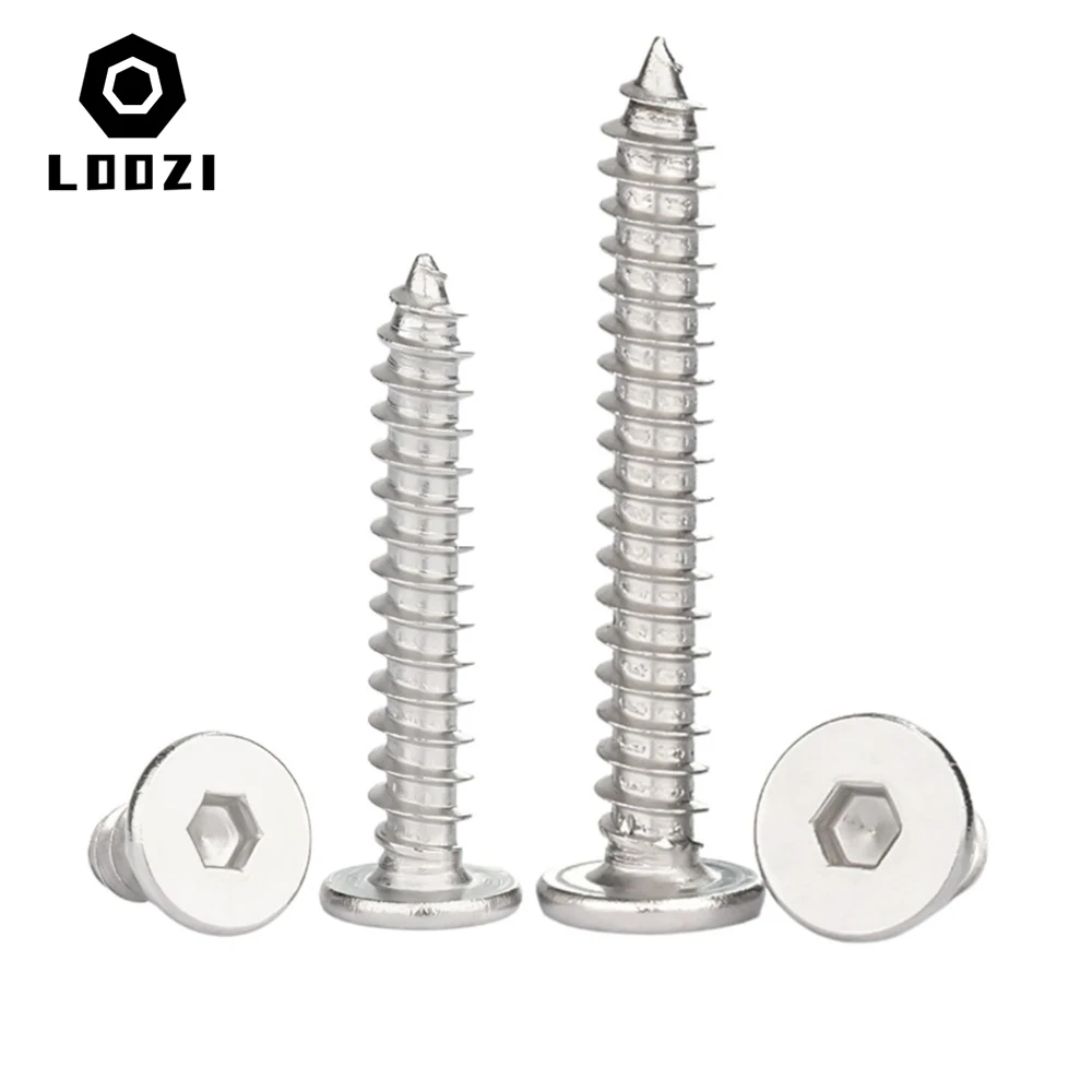 M2 M2,6 M3 M4 M5 M6 304 Edelstahl Sechskant Innensechskant Ultradünne Super Low Flat Wafer Head Selbstschneidende Schraube Holzschrauben – Detail 4