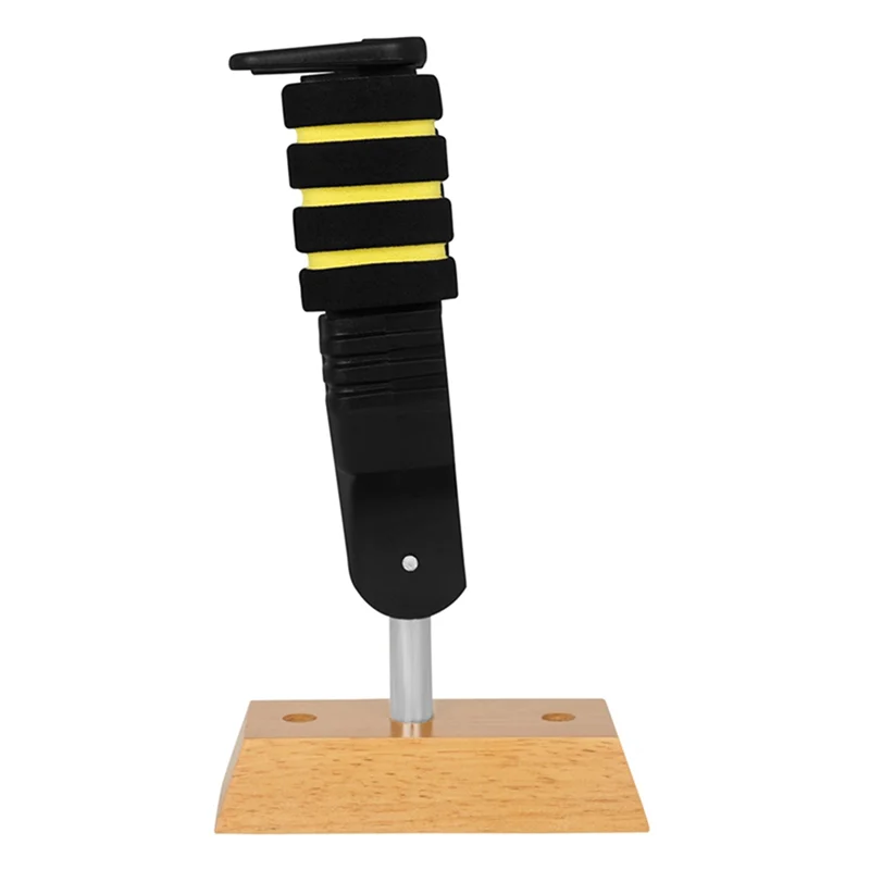 جيتار قصير هوك القيثارة حامل عرض الجيتار الخشبي الكهربائي خطوط سوداء وأصفر