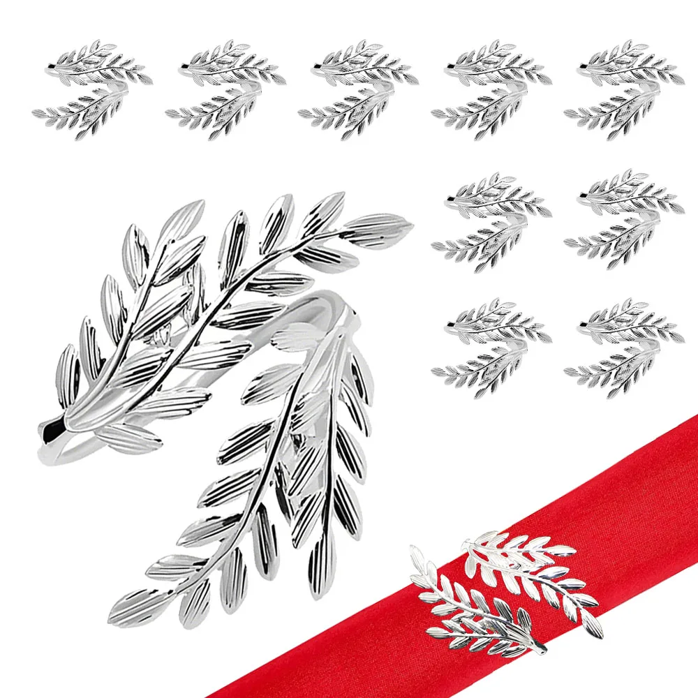 

24 Pcs/Wholesale Gold/Silver Wheat Ear Napkin Rings Metal Bulk Commercial Event Decor Restaurant Hotel Table Settings