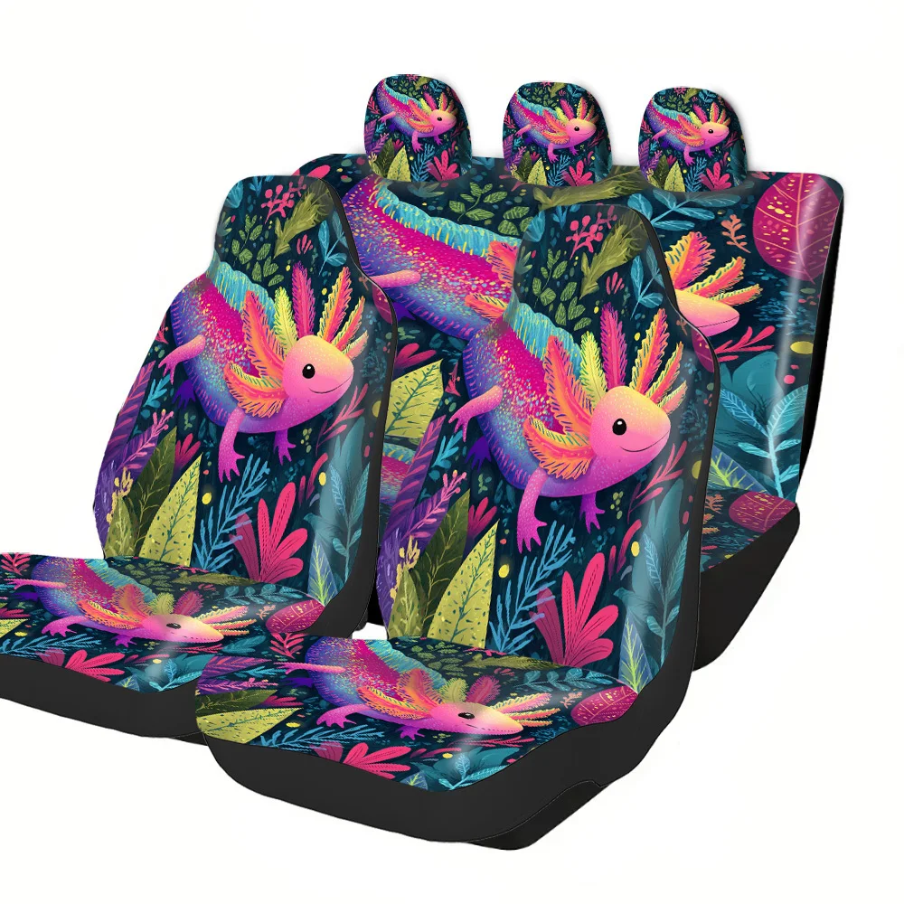2-5 Seat Set Car Seat Covers Premium Lizard Plant Print Comfort Fit For Truck SUV Off-road Car Seasonal Decor Halloween Christm