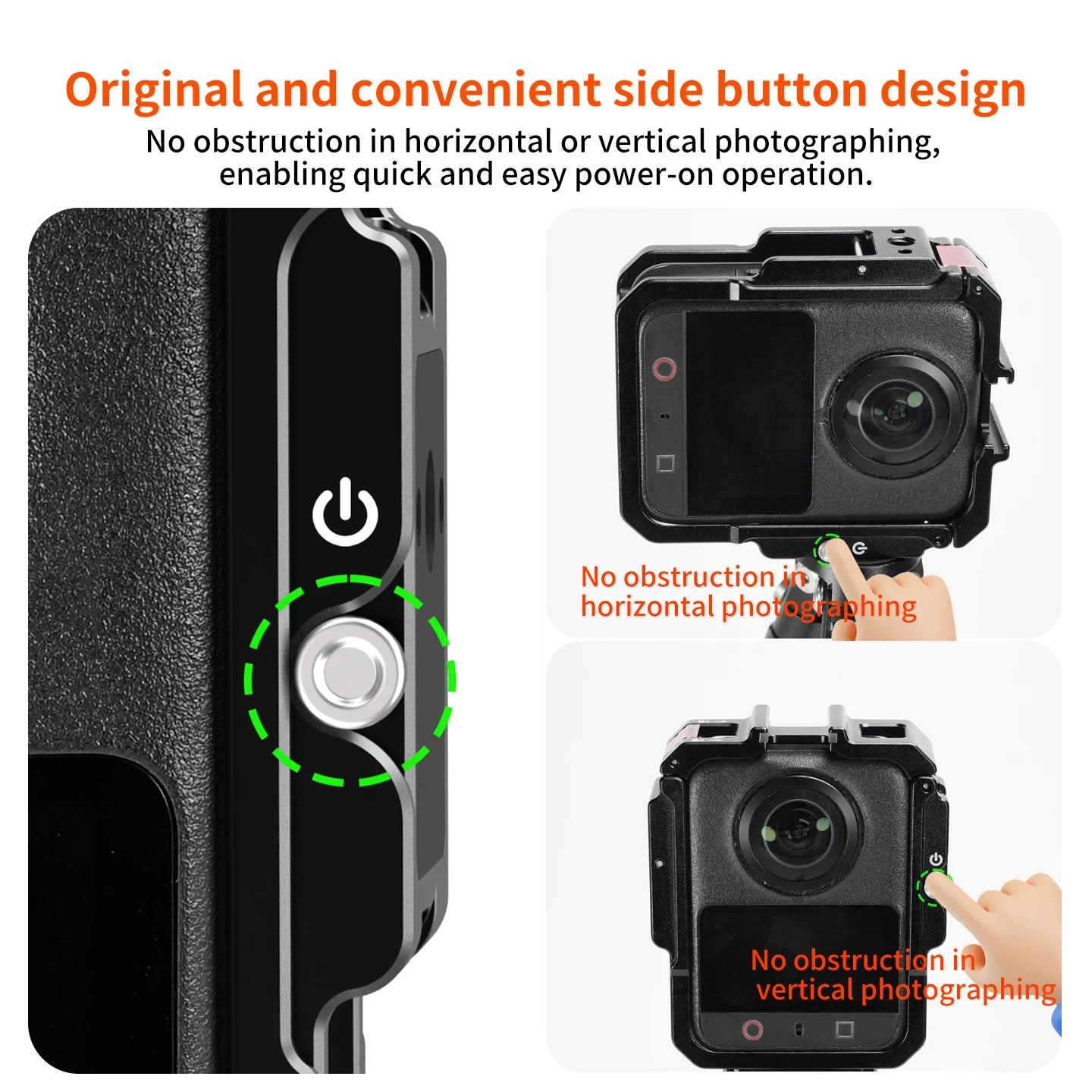 Fahrrad-Fotografie Metall-Kamerakäfig Schutzrahmen für DJI Osmo 360 II Magnetischer Schnellverschluss Klappverschluss Cold Shoe Erweiterung – Detail 8