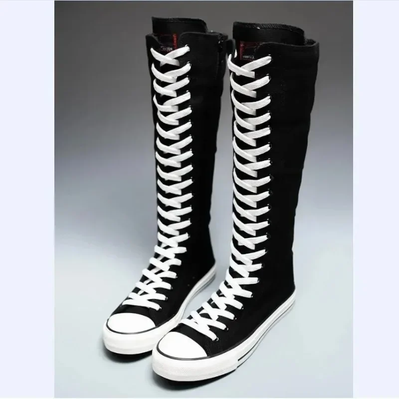 stivali da donna moda Donna Stivaletti lunghi in tela Comodo casual Piatto Hee Stivali alti al ginocchio da donna Botas Para Mujerwaaг Трубы Жletiе