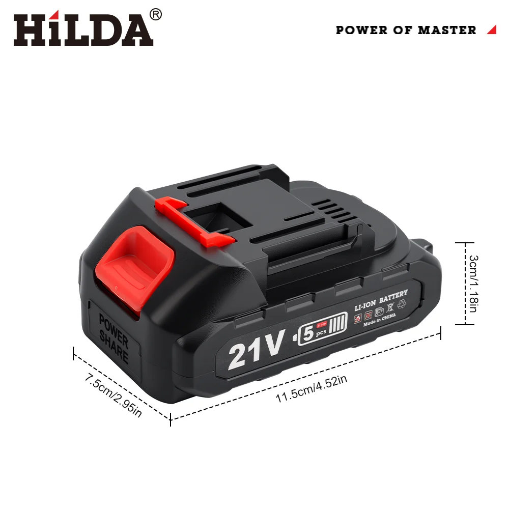 هيلدا 21 فولت بطارية ليثيوم قابلة للشحن قدرة عالية استبدال البطارية ل 21 فولت أداة السلطة لماكيتا 18-20 فولت بطارية دبوس #4