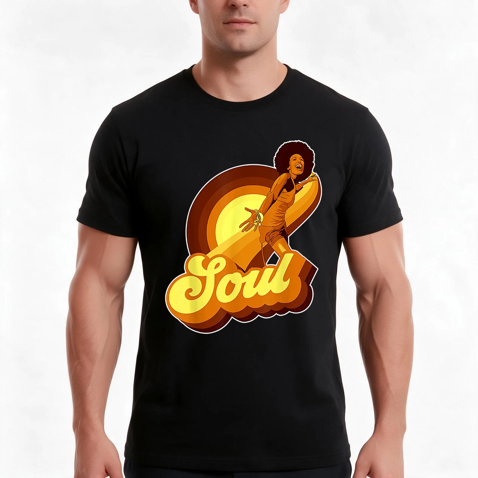 70s Funk Afro Soul Retro Vintage T-Shirt, Summer Casual Cotton Tee, Oversized Streetwear Tops, Vintage Graphic Print