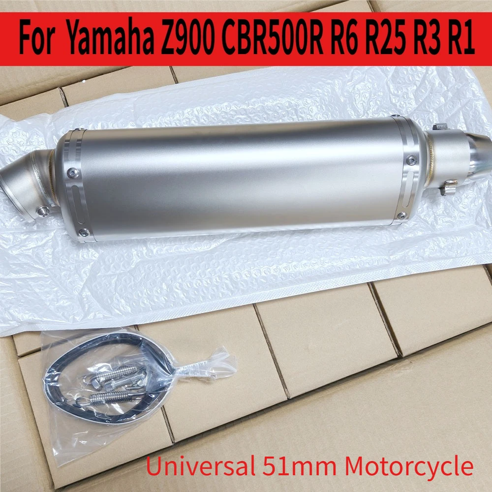 

Limited Time Offer Universal 51mm Motorcycle Exhaust Muffler Escape Moto with DB Killer For AK Yamaha Z900 CBR500R R6 R25 R3 R1